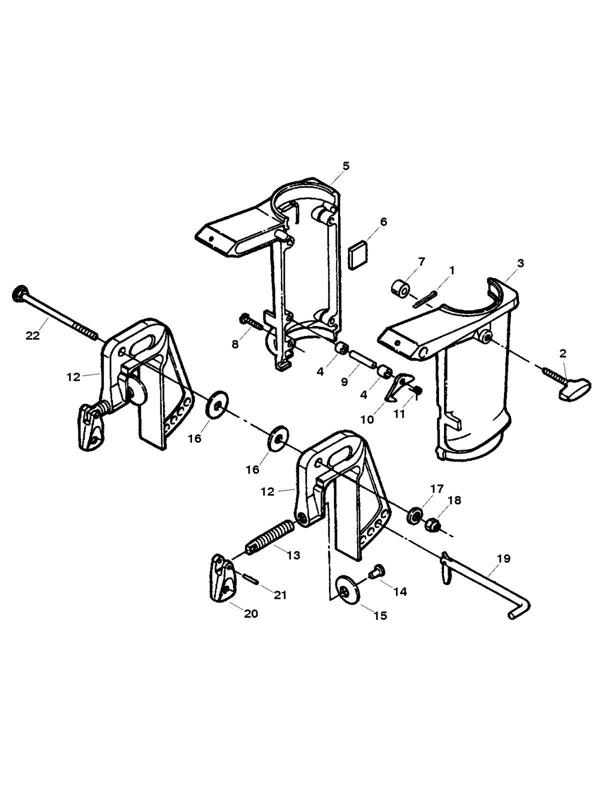 FORCE 5 H.P. SWIVEL BRACKET/CLAMP BRACKET