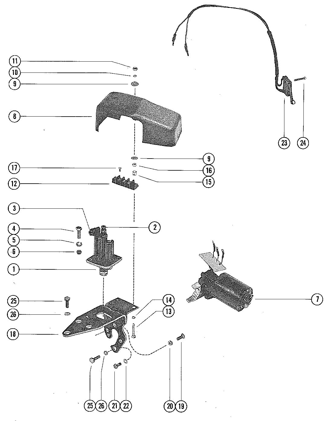 MERCRUISER 255 ENGINE REVERSE LOCK VALVE AND SHIFT ACTUATOR (STERN DRIVE)