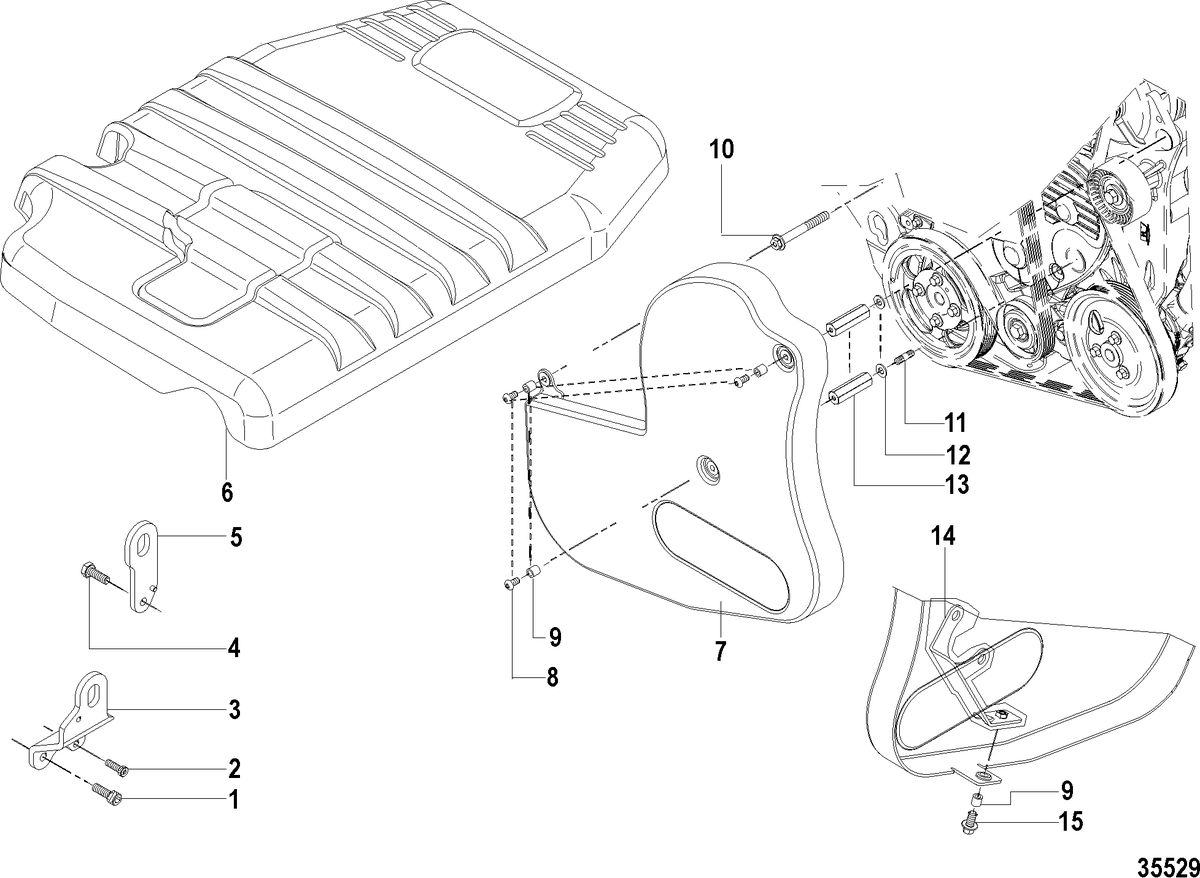 MERCRUISER CUMMINS/MERCRUISER DIESEL (QSD-2.0L) Engine and Belt Cover