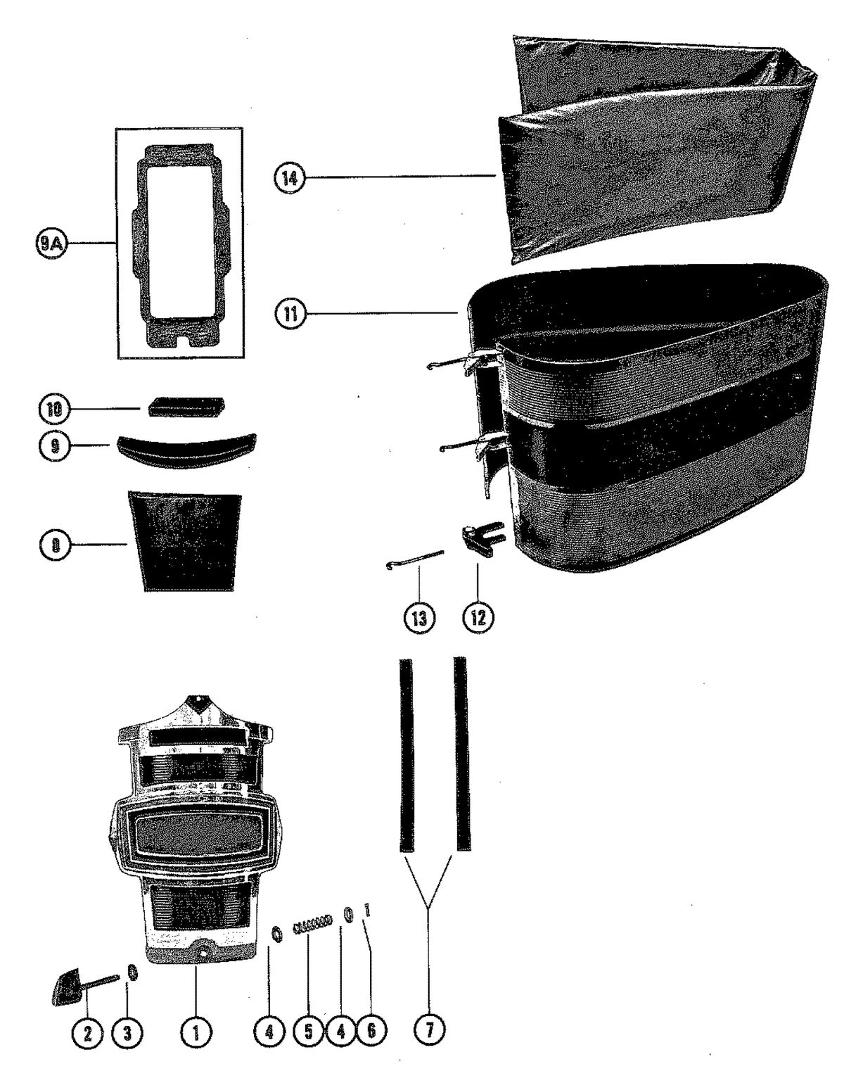 MERCURY MERC 90 COWLING AND FRONT COVER