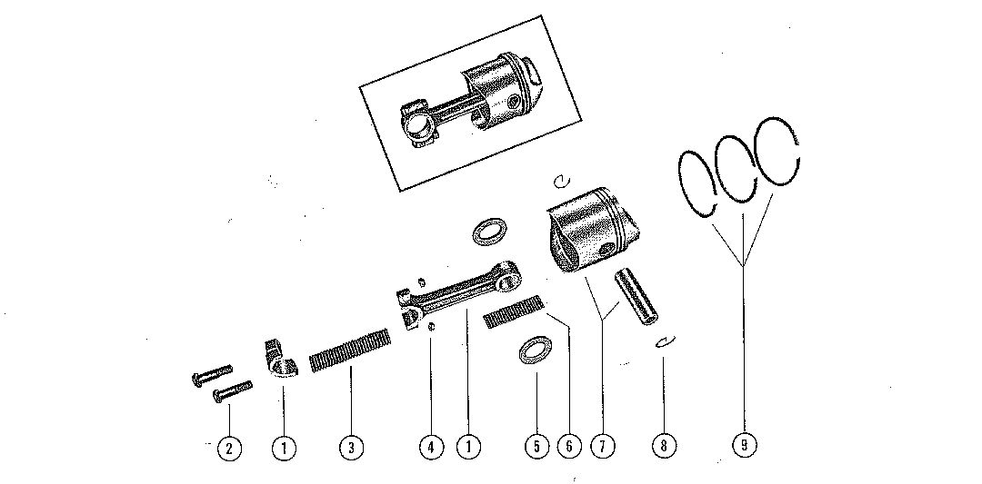 MERCURY MERC 200 PISTON AND CONNECTING ROD ASSEMBLY
