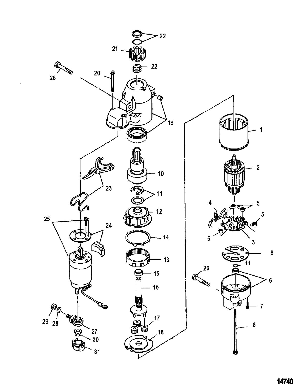 MERCURY/MARINER 115 EFI (4-STROKE) Starter Motor