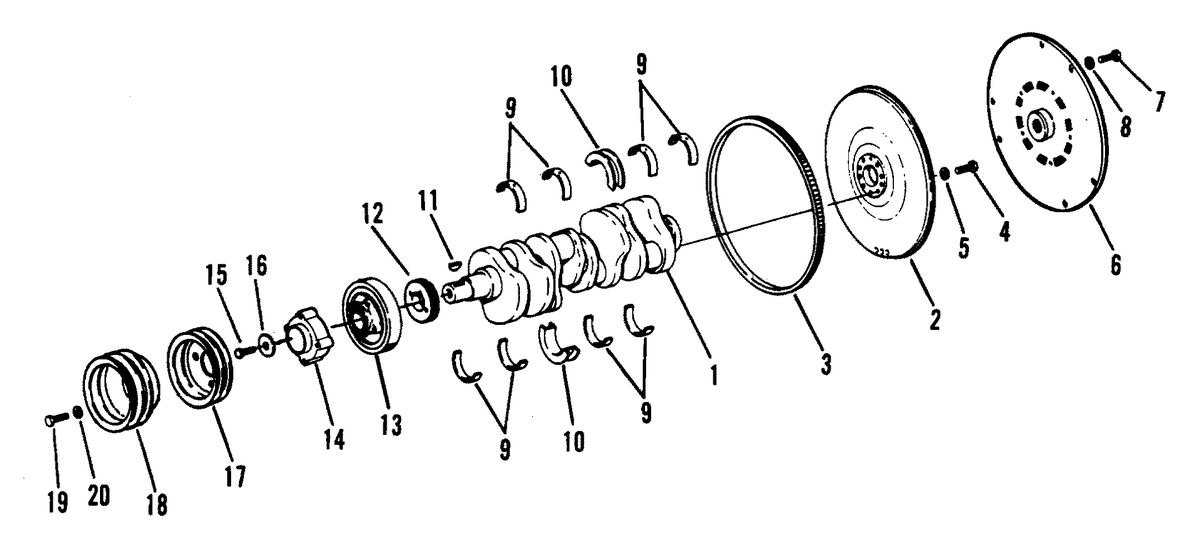 MERCRUISER D7.3L/270 DIESEL ENGINE (STERN DRIVE/INBOARD) CRANKSHAFT, FLYWHEEL AND DRIVE PLATE (INBOARD)