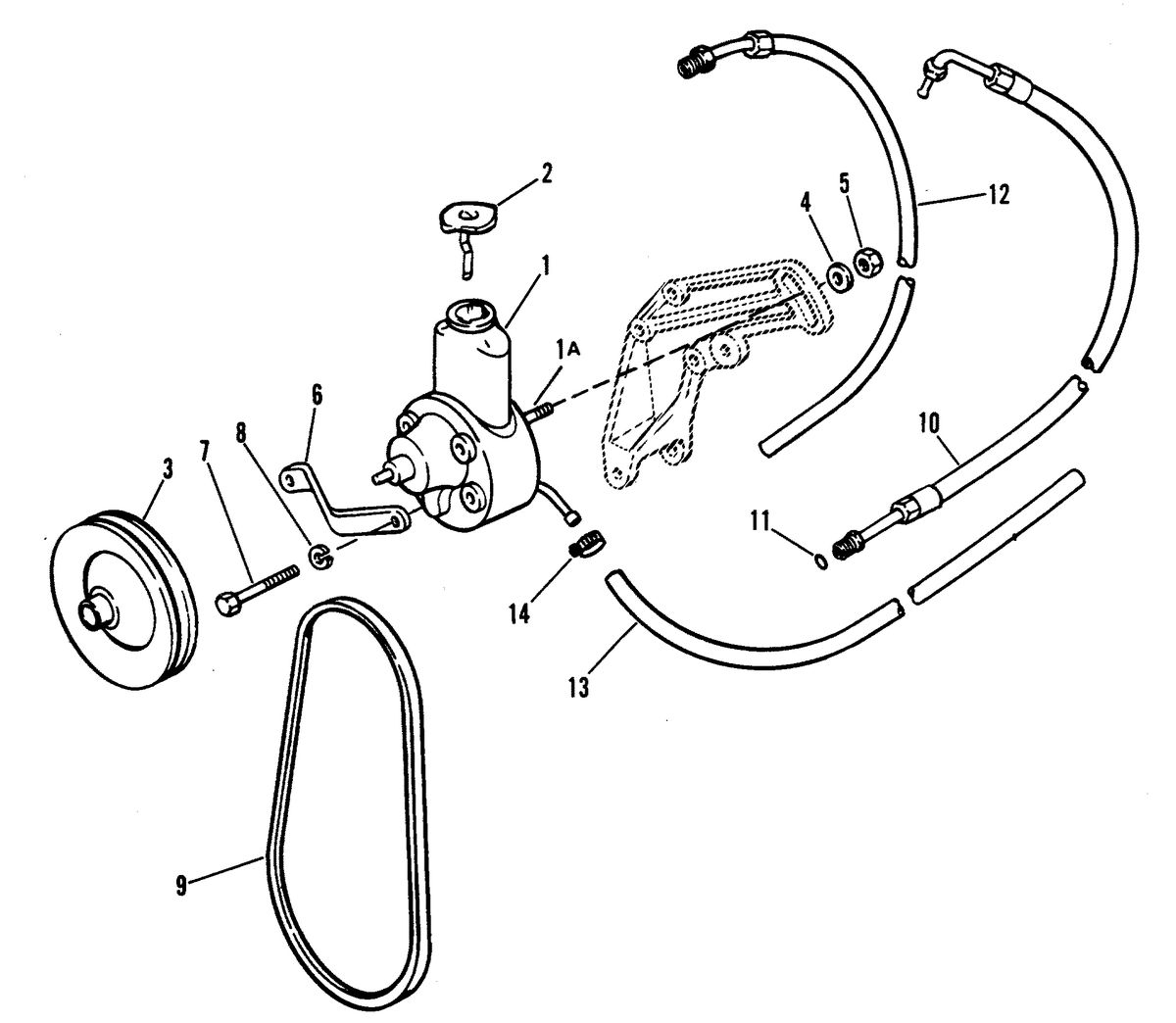 MERCRUISER 185R/MR ENGINE (229 CID) POWER STEERING COMPONENTS
