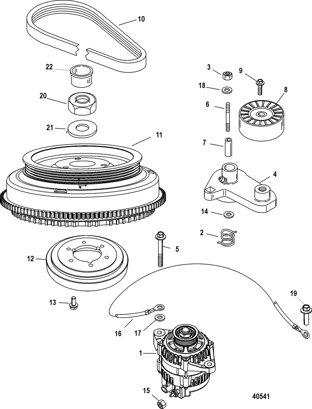MERCURY 225/250 PRO XS (3.0L) Flywheel/Alternator