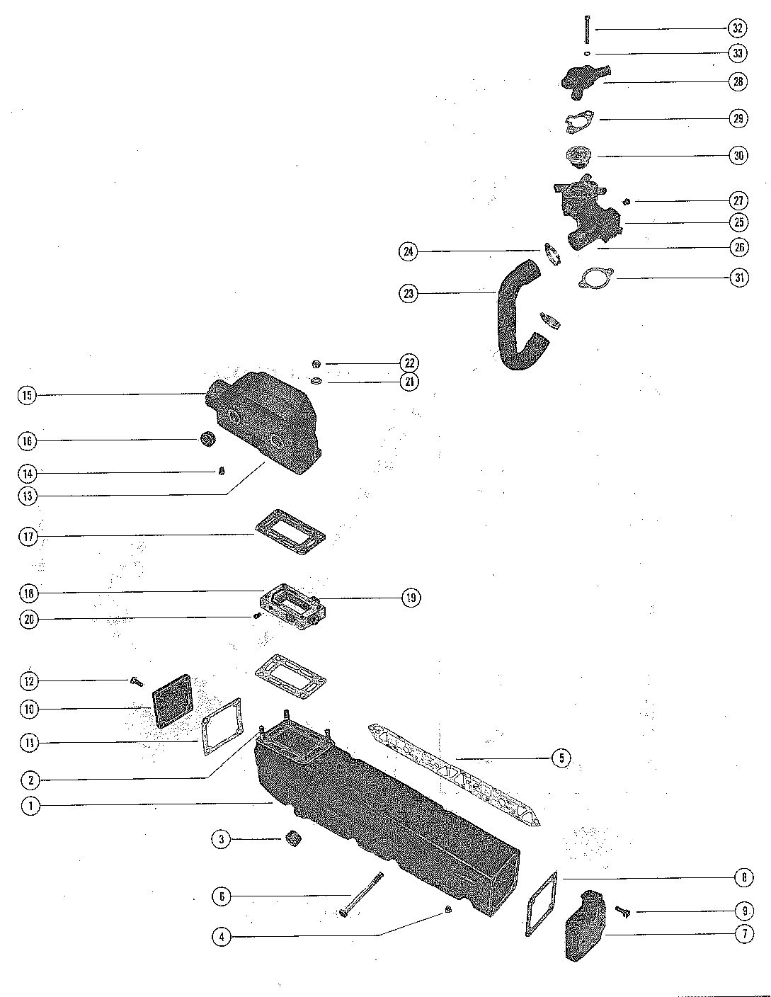 MERCRUISER 325 ENGINE EXHAUST MANIFOLD AND EXHAUST ELBOW