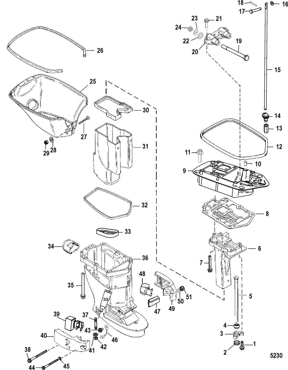 MERCURY/MARINER 30/40 (2 CYLINDER) 2-STROKE Driveshaft Housing