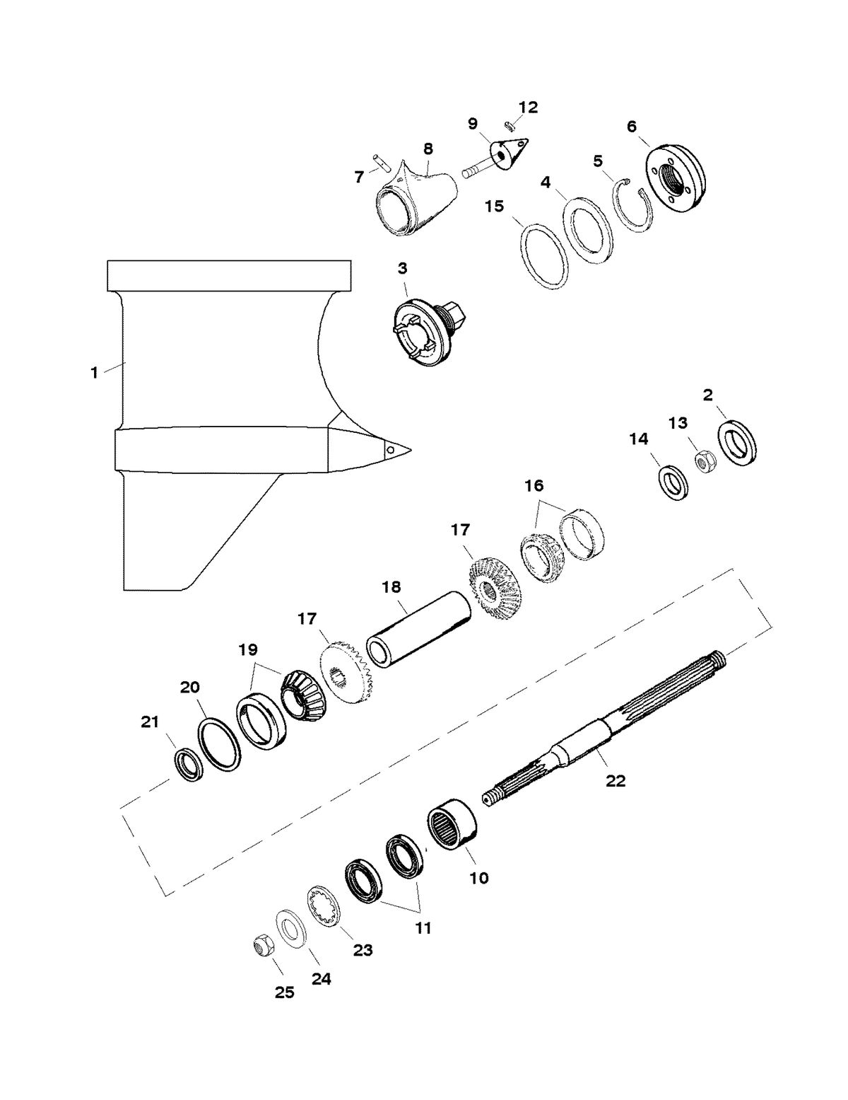 RACE OUTBOARD FORMULA 1 2 LITRE - EFI GEAR HOUSING (PROP SHAFT)(VI SSM)