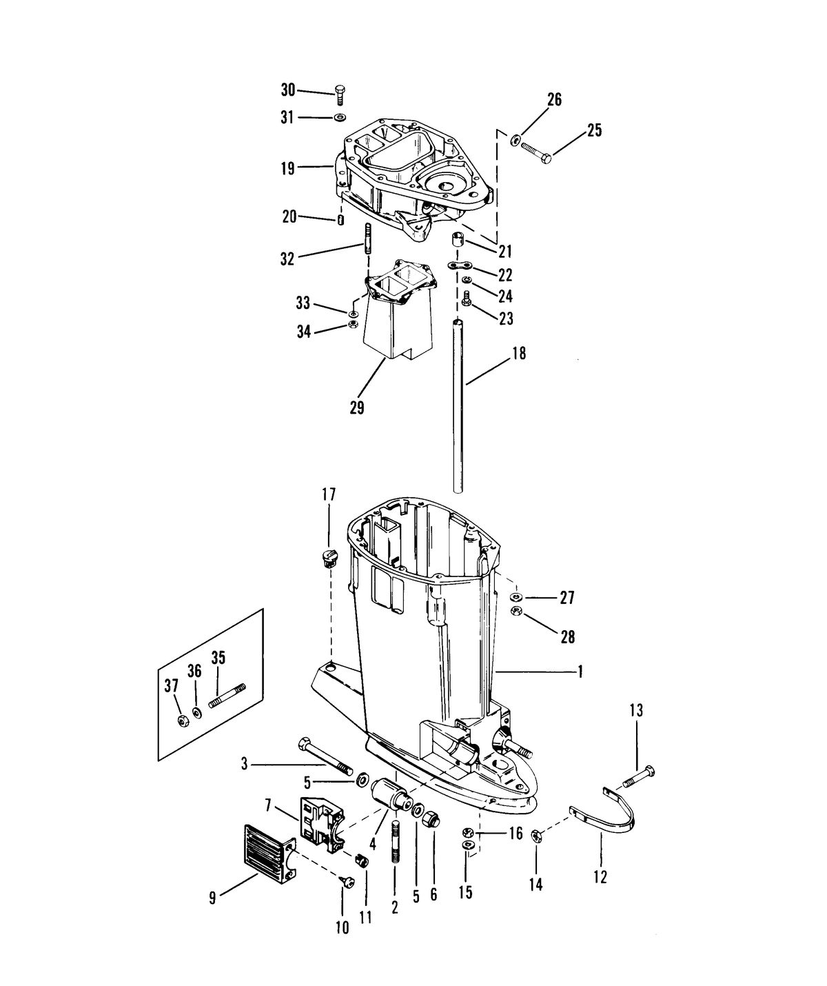 RACE OUTBOARD MOD - VP (EFI) DRIVE SHAFT HOUSING