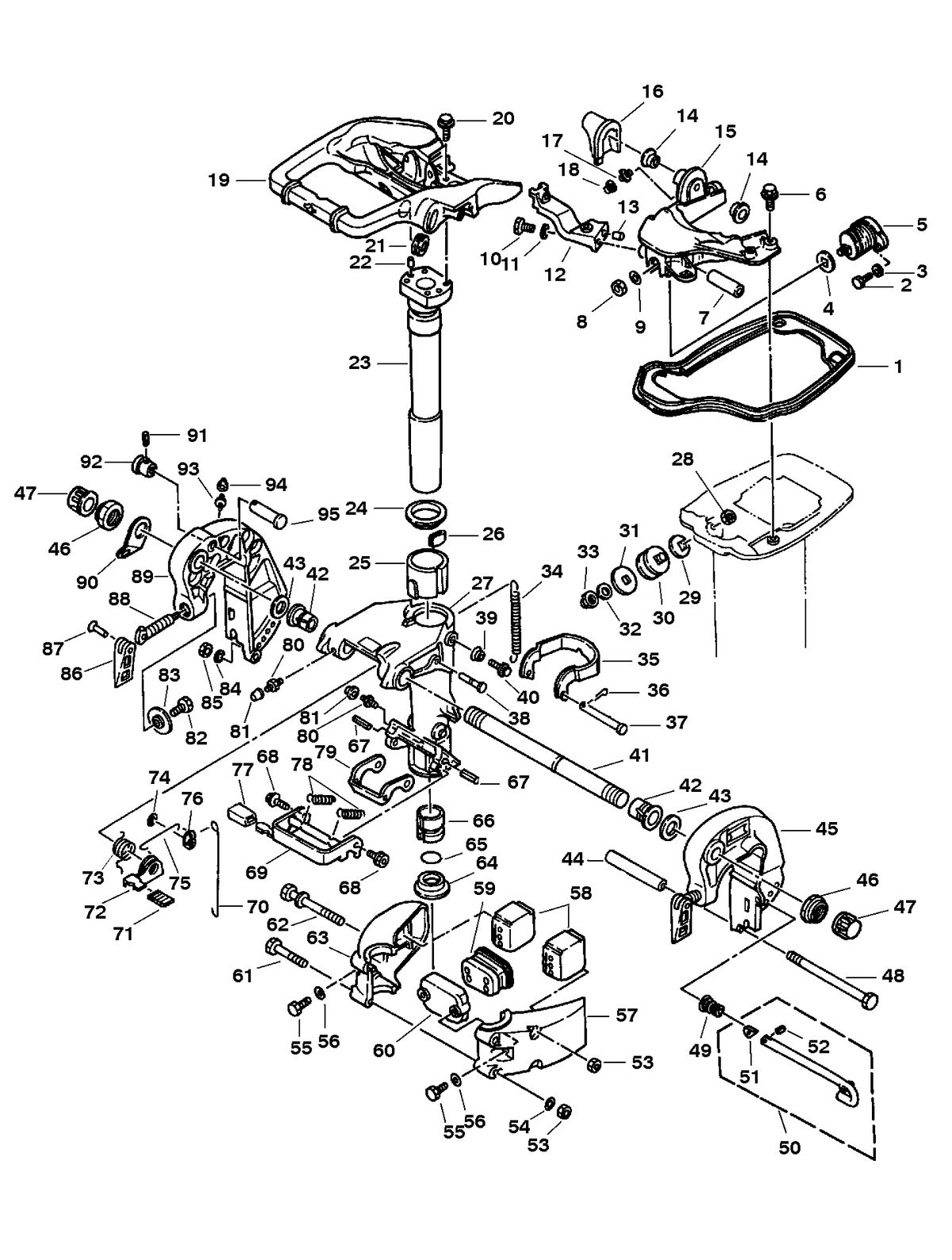 MARINER 25 HP K SWIVEL/CLAMP BRACKET