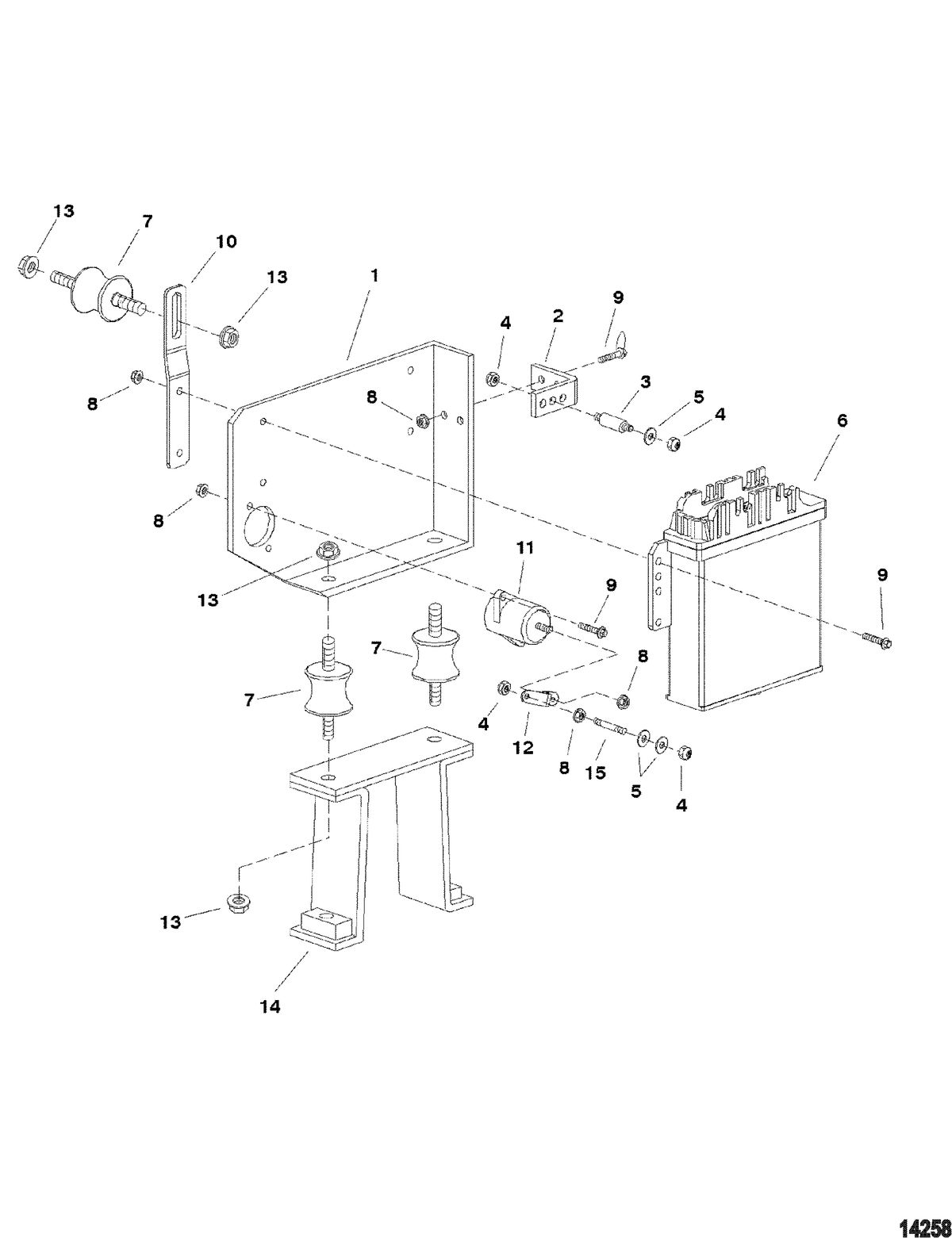 MERCRUISER CUMMINS/MERCRUSER DIESEL (2.8L/165) (4.2L/250) Control Unit And Bracket
