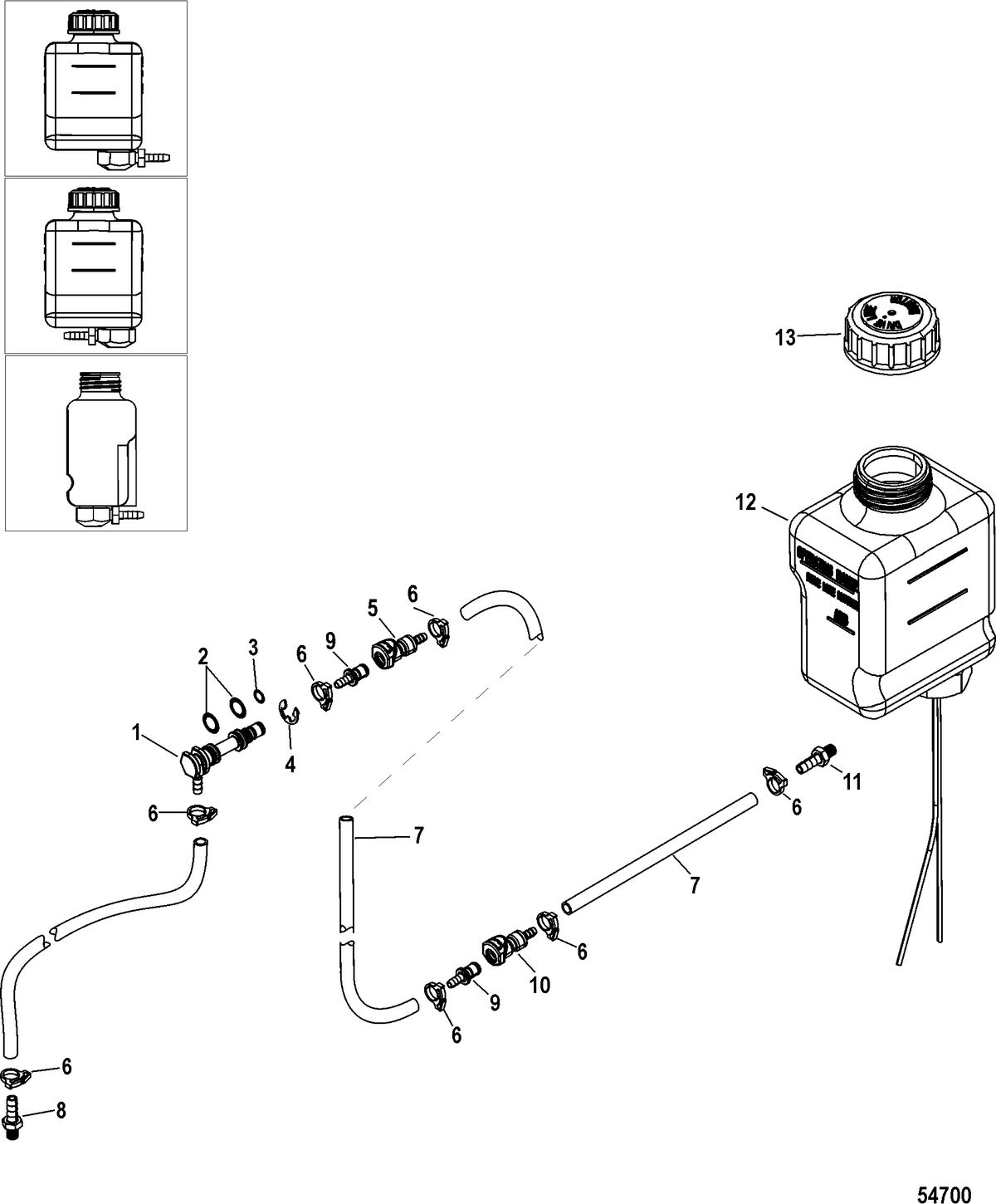 MERCRUISER BRAVO XR I - III SPORT MASTER Gear Lube Monitor Components
