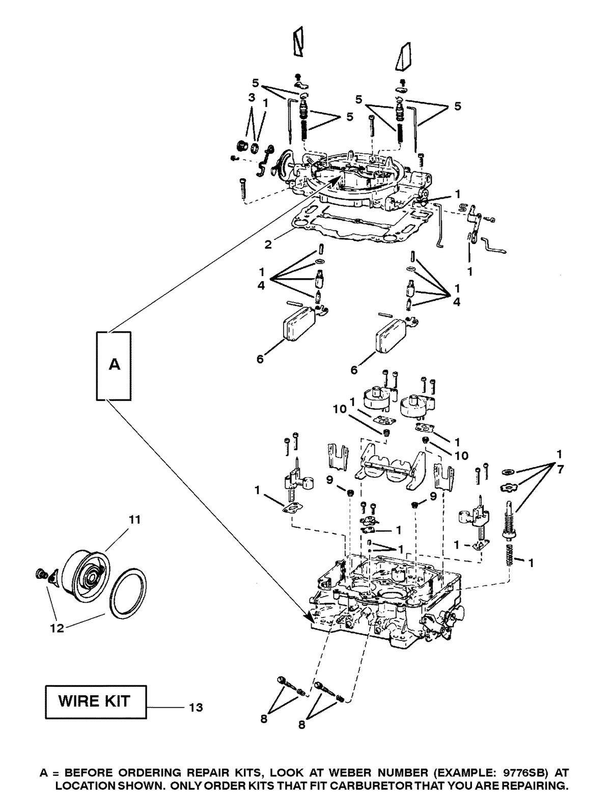 MERCRUISER 5.7L INBOARD ENGINE CARBURETOR (WEBER)