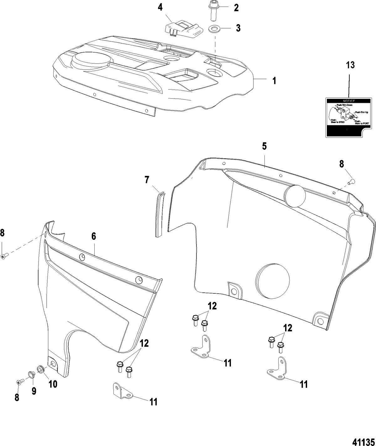 MERCRUISER ZEUS JH Shroud Assembly