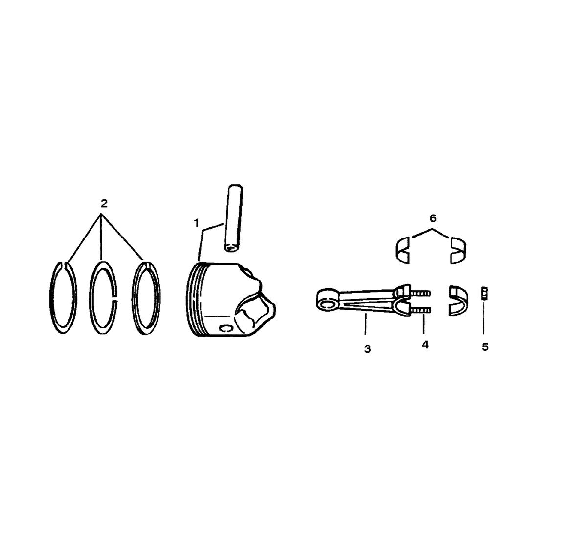 MERCRUISER 350 MAGNUM TOURNAMENT SKI (CARB) PISTONS AND CONNECTING RODS