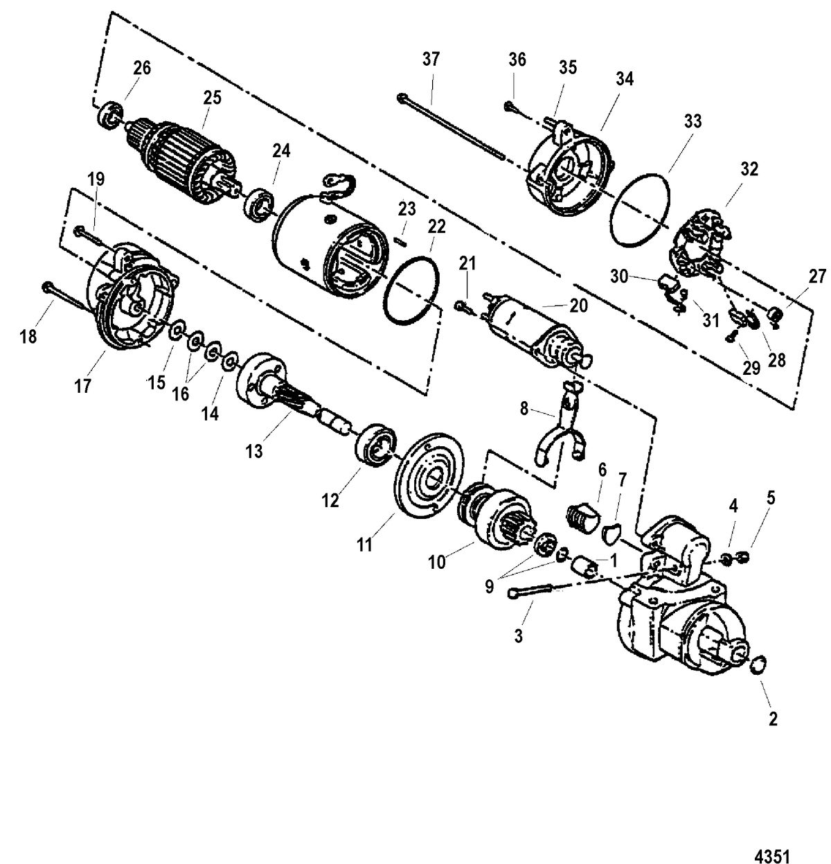 MERCRUISER D7.3L D-TRONIC BRAVO DIESEL Starter Motor