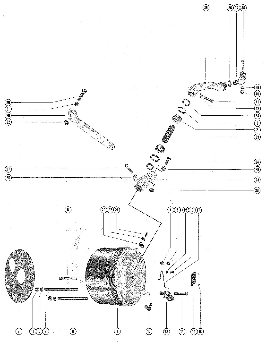 MERCRUISER II STERN DRIVE STEERING LEVER HOUSING ASSEMBLY