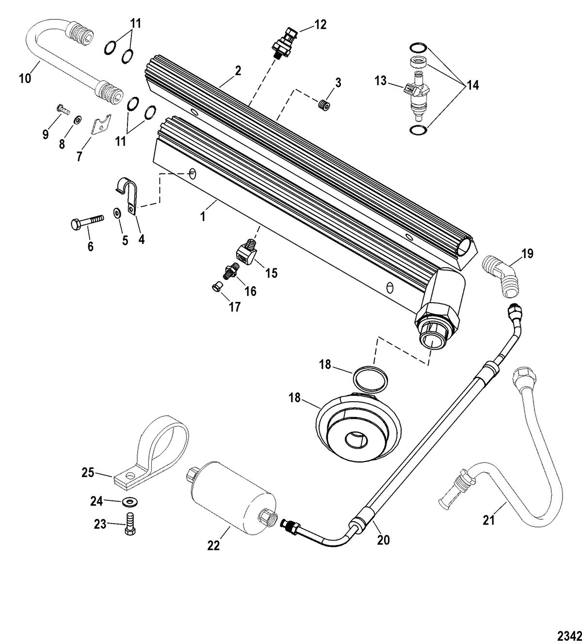 RACE STERNDRIVE 525 EFI Fuel Rails And Injectors