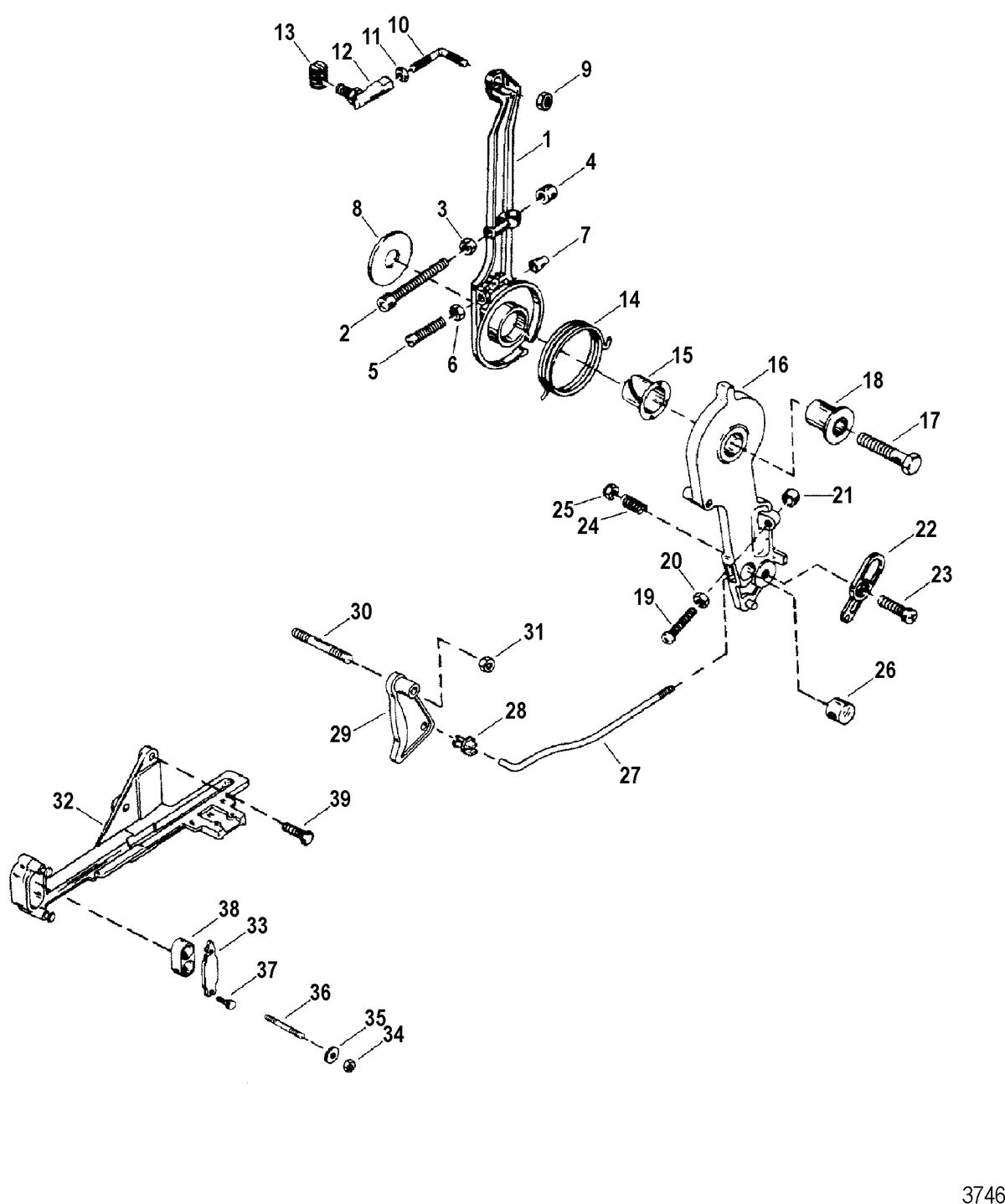 SPORTJET 175 XR2 JET DRIVE Throttle Lever And Throttle Cam Assembly