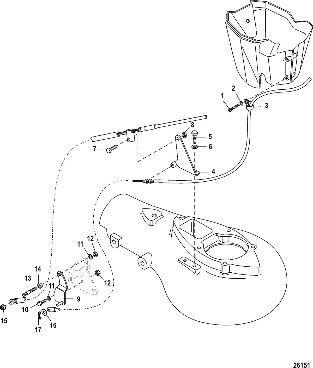 MERCURY/MARINER 25/30/JET 25 EFI/3 CYLINDER  4-STROKE Shift Linkage, Jet-Remote Control