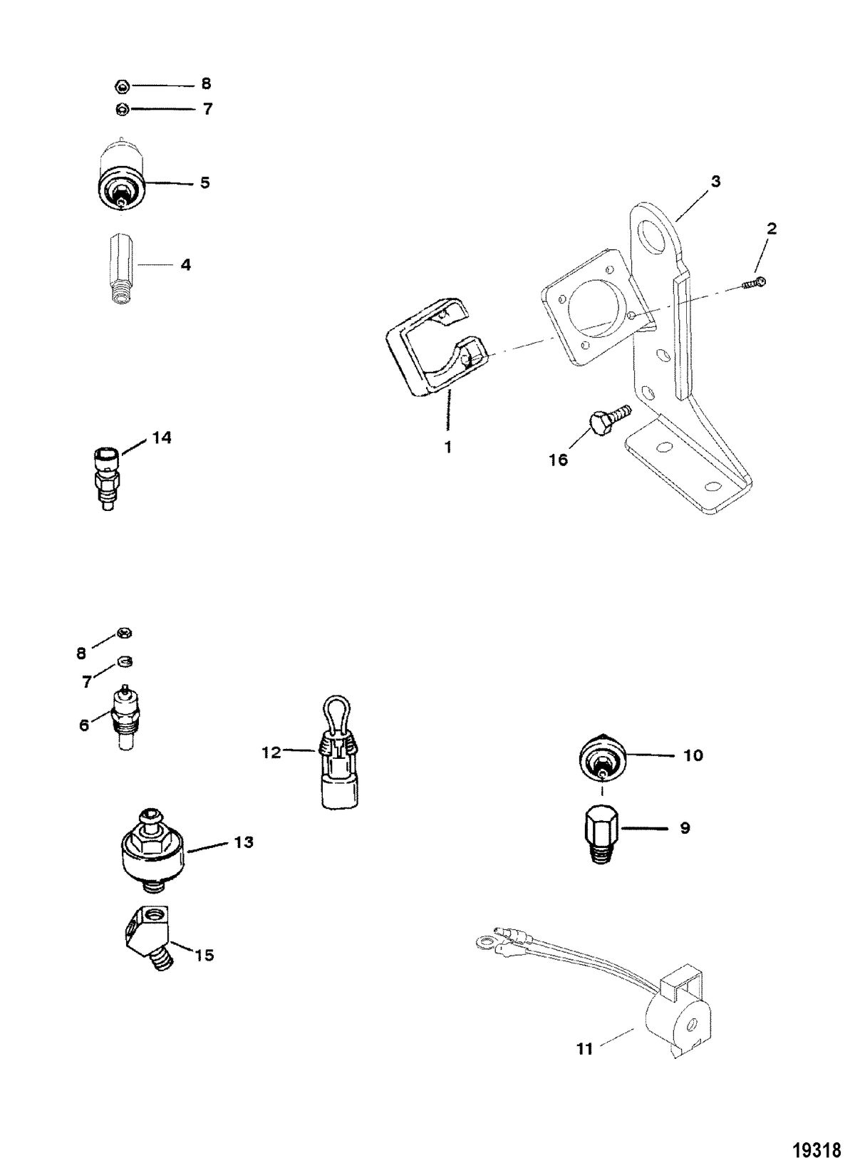 MERCRUISER 350 MAG MPI (GEN+)MIE Senders and Sensors