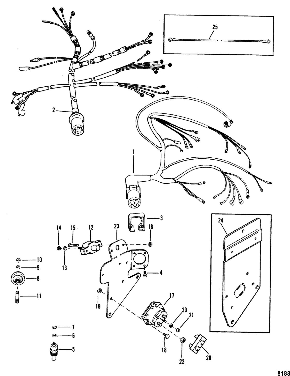 MERCRUISER 3.0L/LX ALPHA ONE Wiring Harness and Electrical Components