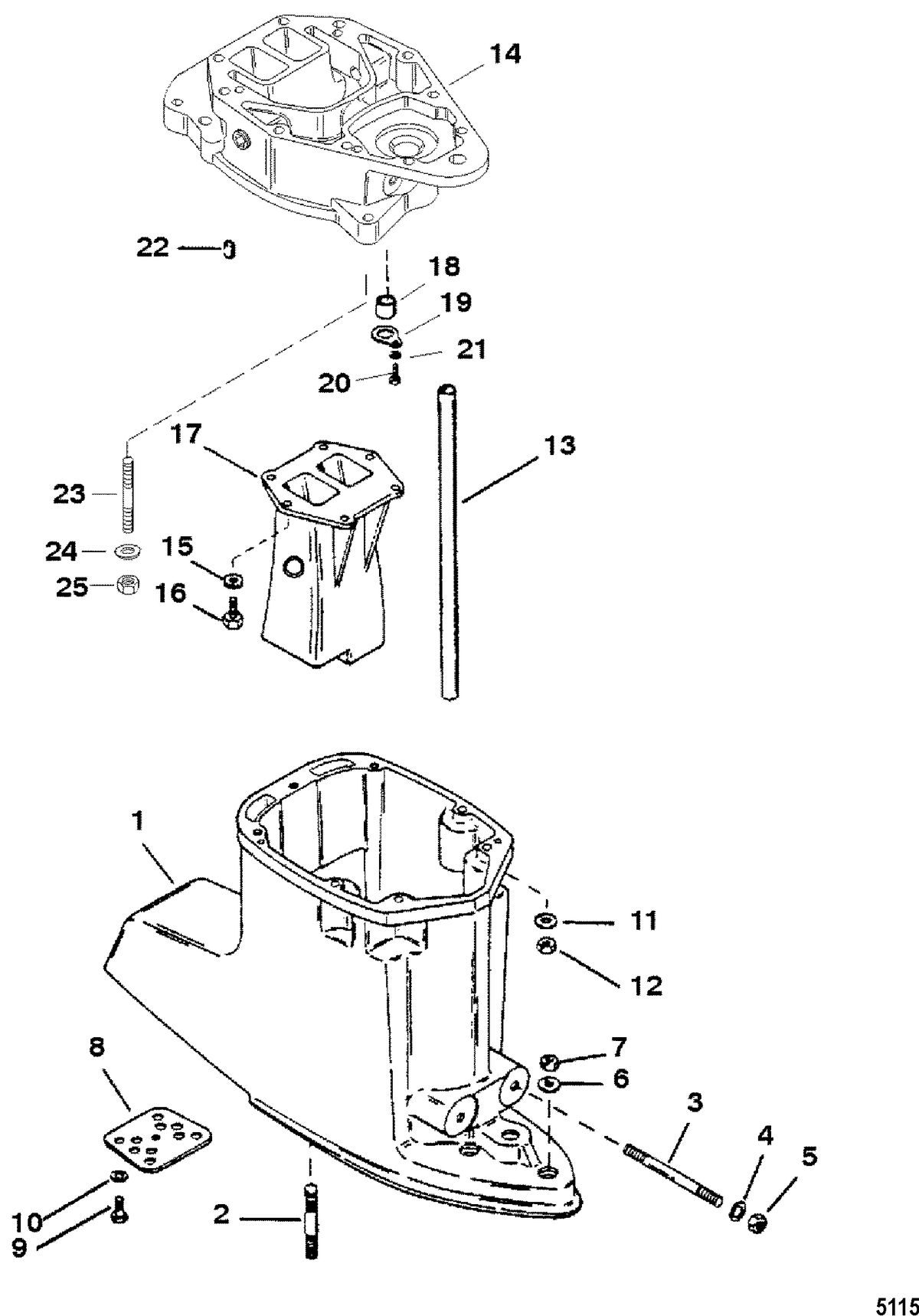 RACE OUTBOARD 2.5L/2.5L OFFSHORE EFI Driveshaft Housing, Short-Standard
