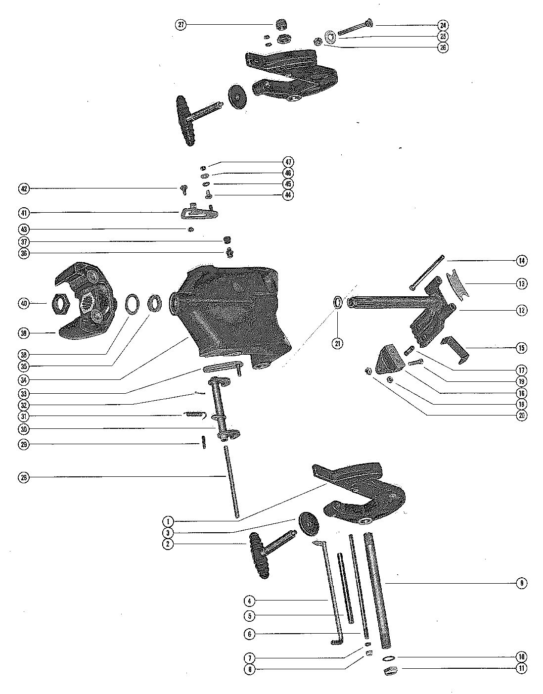 MERCURY MERC 402 CLAMP AND SWIVEL BRACKET ASSEMBLY