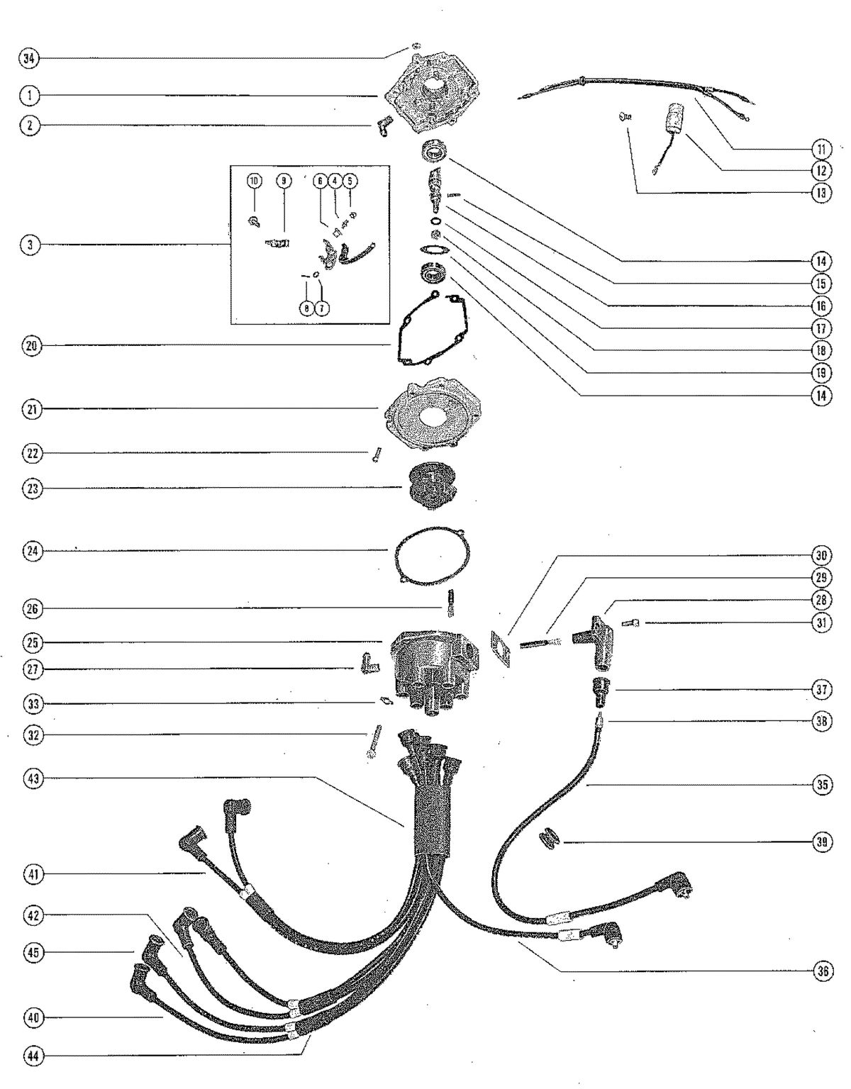 MERCURY MERC 850E DISTRIBUTOR ASSEMBLY, COMPLETE
