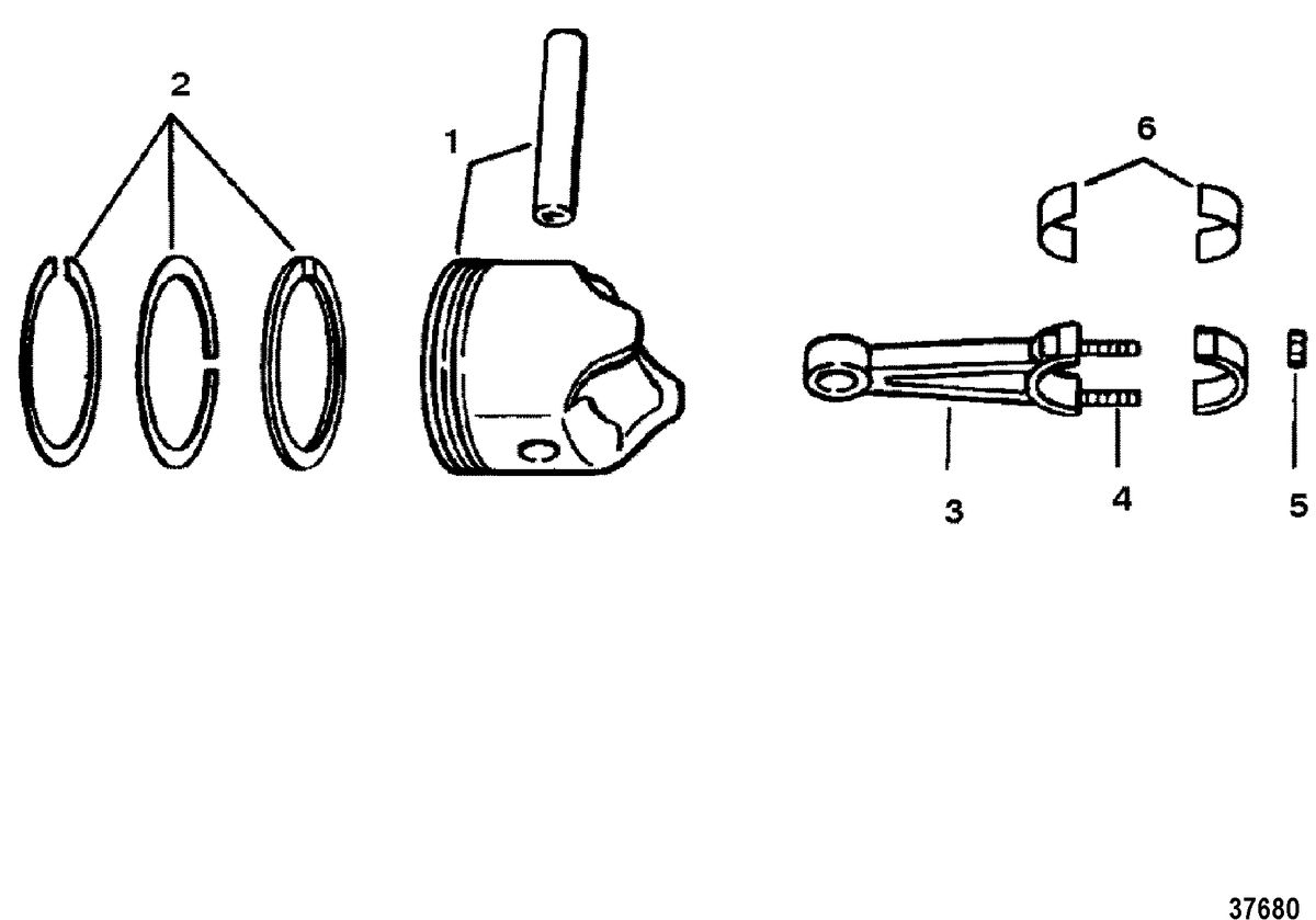 MERCRUISER 5.7L 2BBL 5.7LX 4BBL 350 MAG ALPHA/BRAVO PISTONS AND CONNECTING RODS