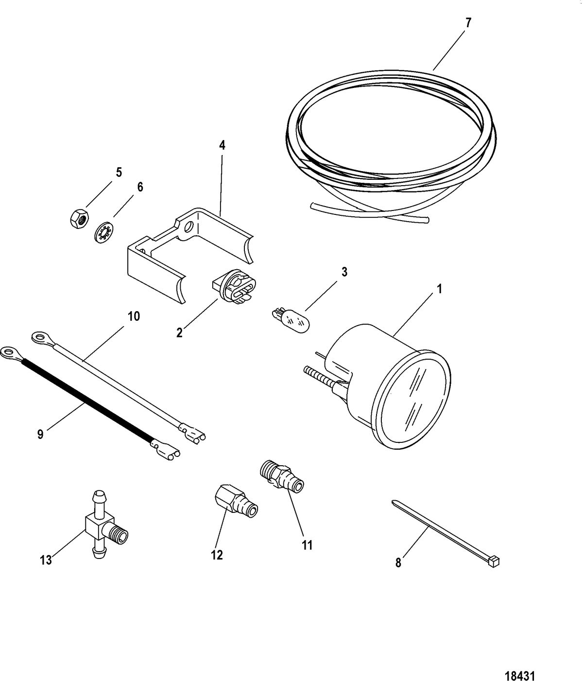 ACCESSORIES INSTRUMENTATION-GAUGES AND COMPONENTS Gauge and Mounting Hardware, Water Pressure(2-30 PSI)