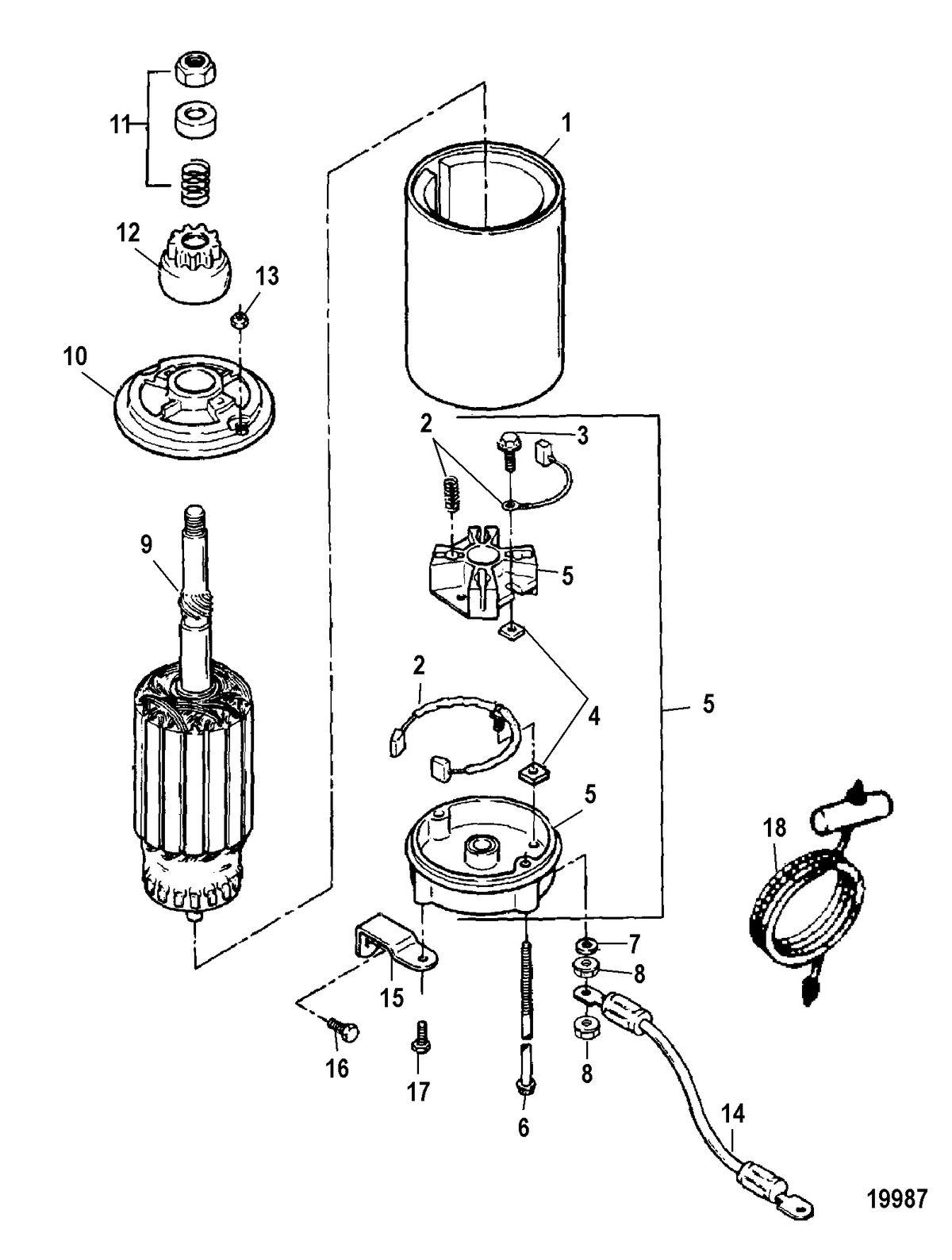 FORCE FORCE 75/90 Starter Motor Assembly