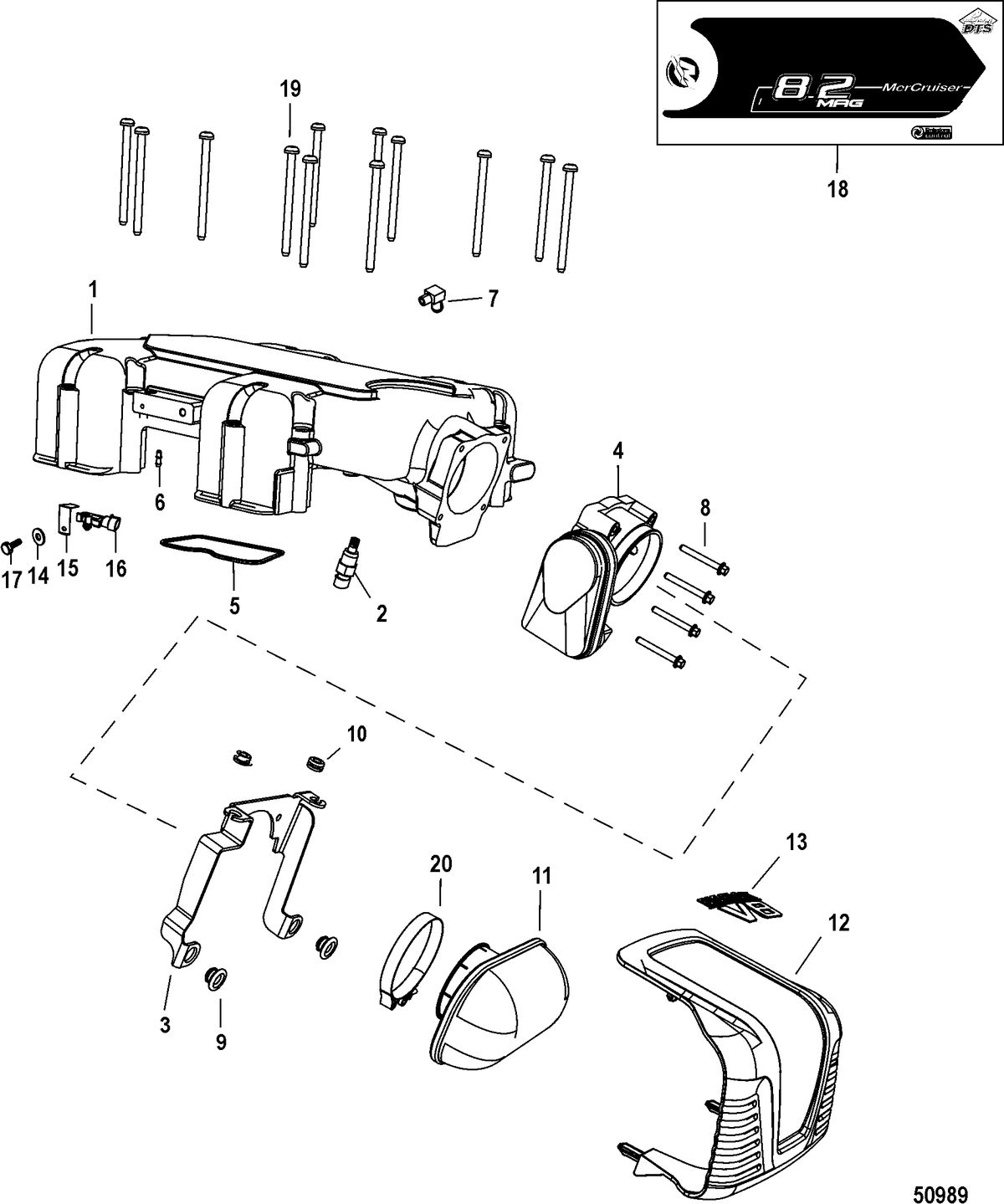 MERCRUISER 8.2 HO EC Throttle Body, Digital Throttle-Shift