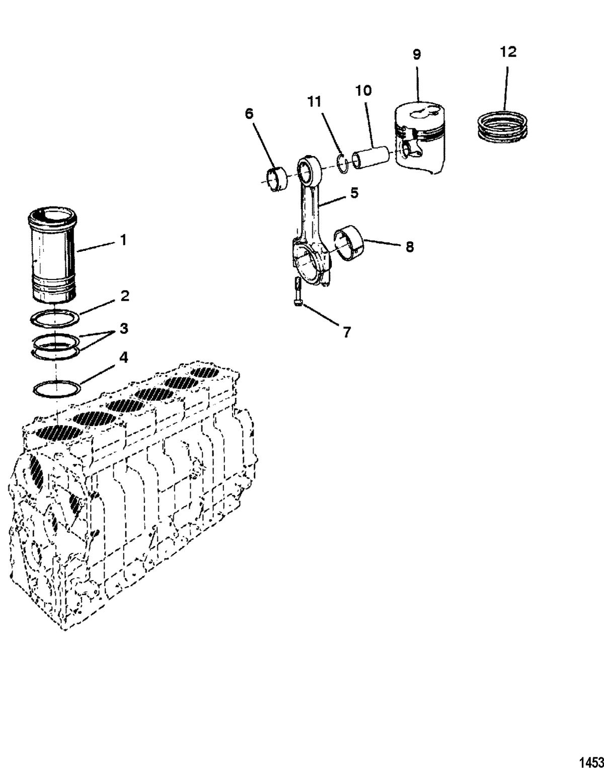 MERCRUISER D4.2L/220 IDI DIESEL Connecting Rod and Piston