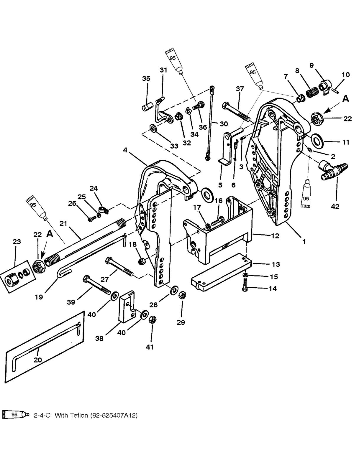 MERCURY/MARINER 40 HP30 JET TRANSOM BRACKET (S/N D181999 & BELOW)