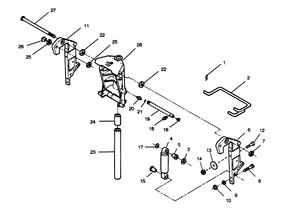 FORCE FORCE 1989 85 H.P. "C" MODELS SWIVEL BRACKET AND STERN BRACKETS