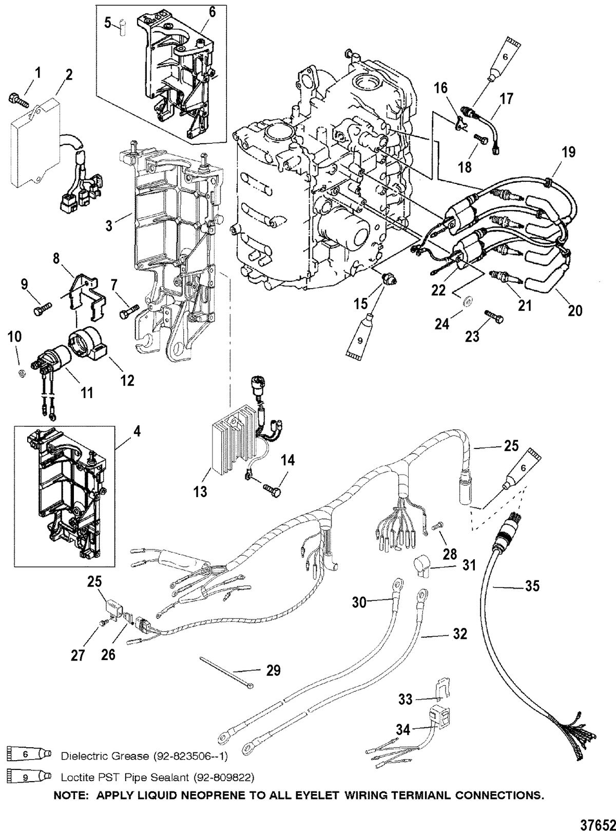 MERCURY/MARINER 40/50 /45 BODENSEE/50 BIGFOOT 4-STROKE ELECTRICAL COMPONENTS