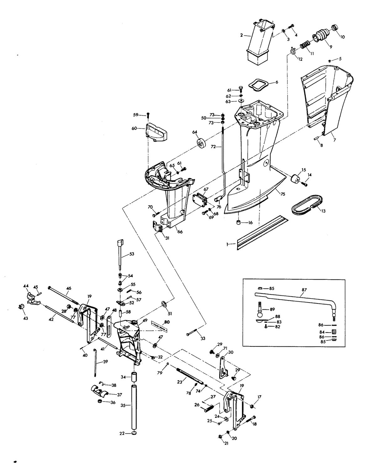 CHRYSLER 75 H.P. MOTOR LEG