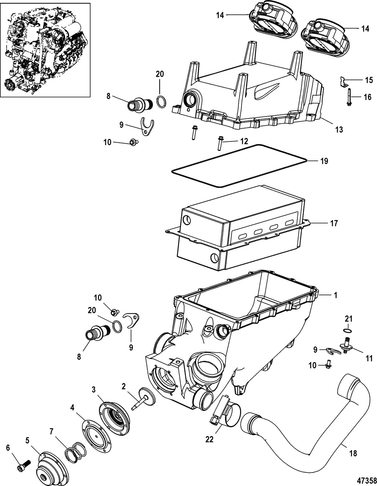 RACE STERNDRIVE RACE 1650 QC4V Intercooler Assembly