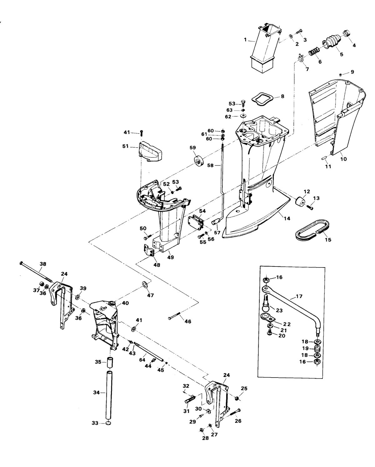CHRYSLER 75 H.P. MOTOR LEG 758H2D, 758B2D MODELS