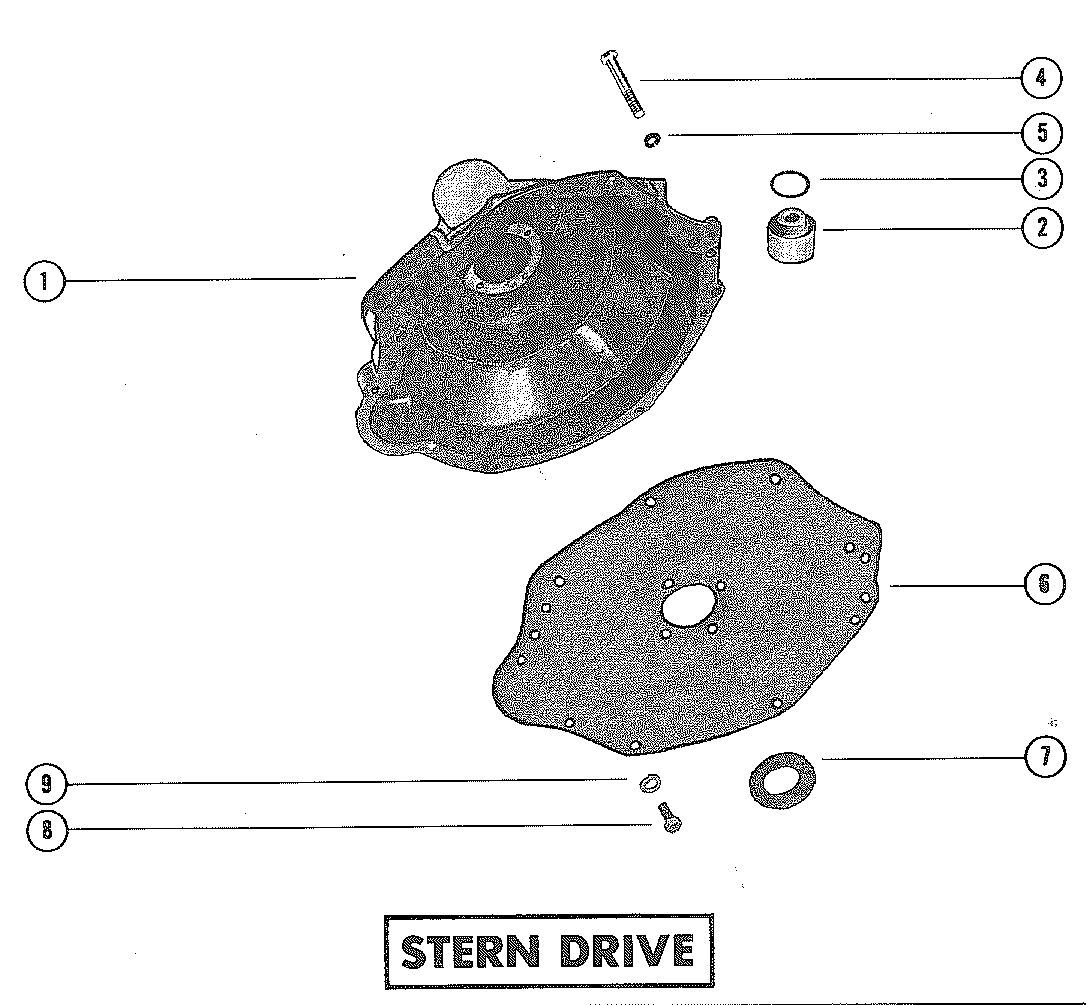 MERCRUISER 233 ENGINE FLYWHEEL HOUSING