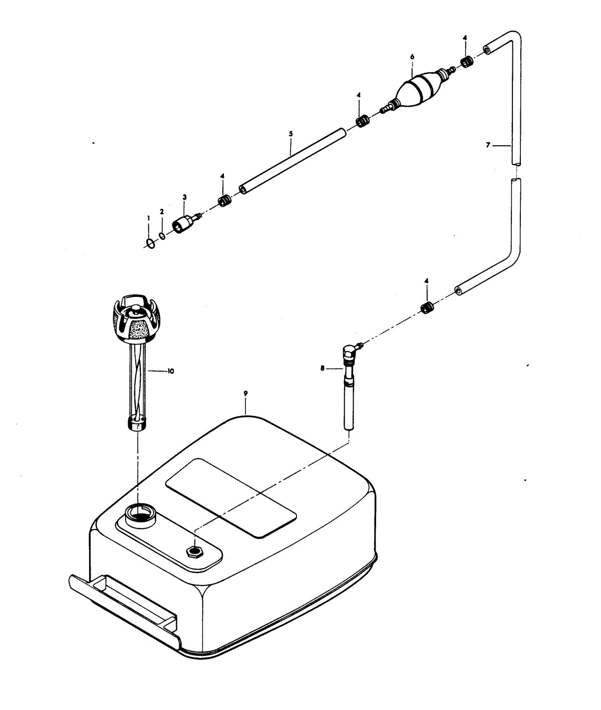 CHRYSLER 6 H.P. FUEL TANK AND LINE