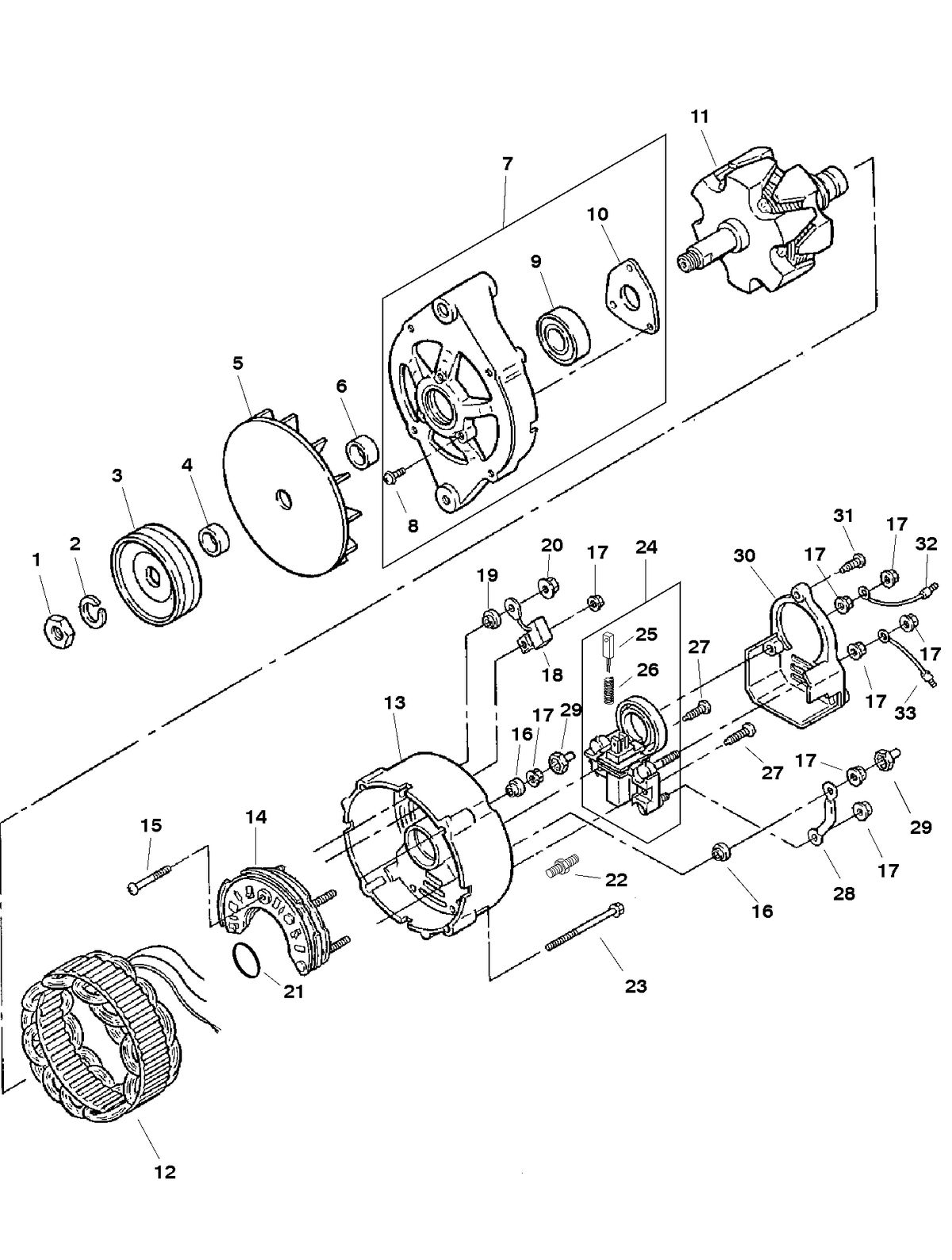 MERCRUISER MIE 454 MAG MPI SKI (GEN VI) ALTERNATOR (MANDO)