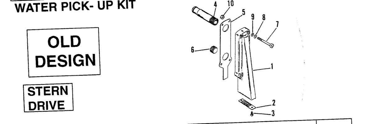 MERCRUISER D-254 TURBO ACDIESEL ENGINE STERN DRIVE/INBOARD WATER PICK-UP KIT (OLD DESIGN) (STERN DRIVE)