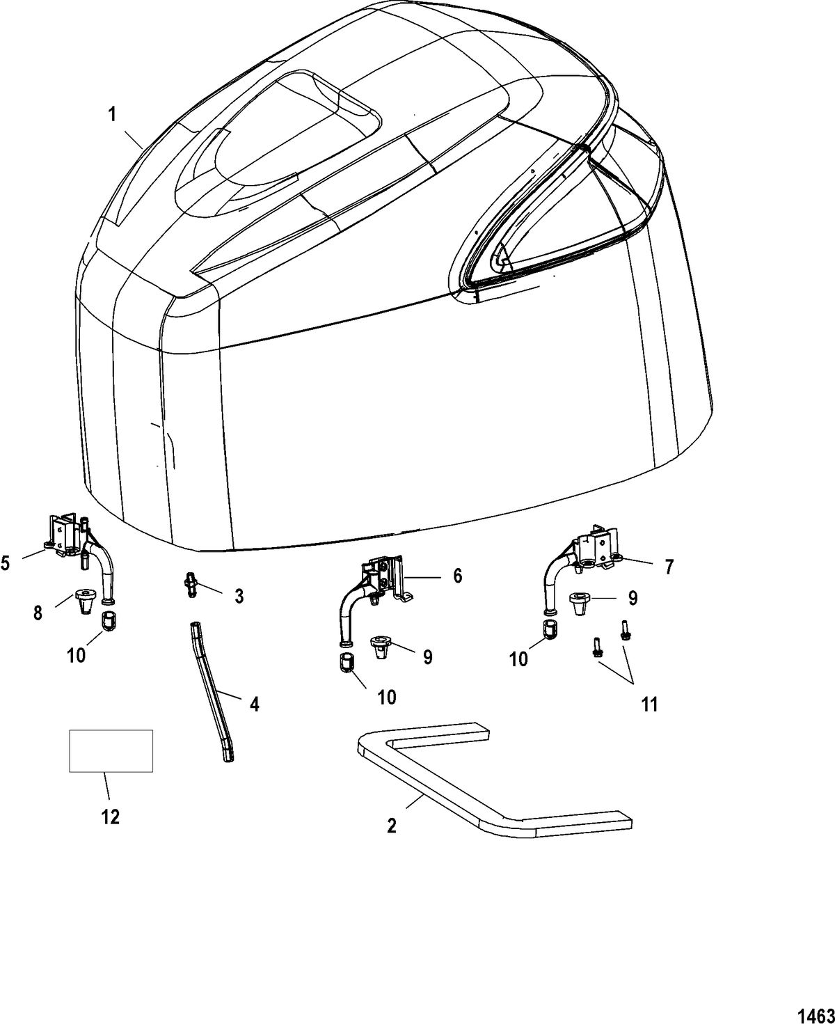 MERCURY/MARINER 225 EFI 4-STROKE Top Cowl