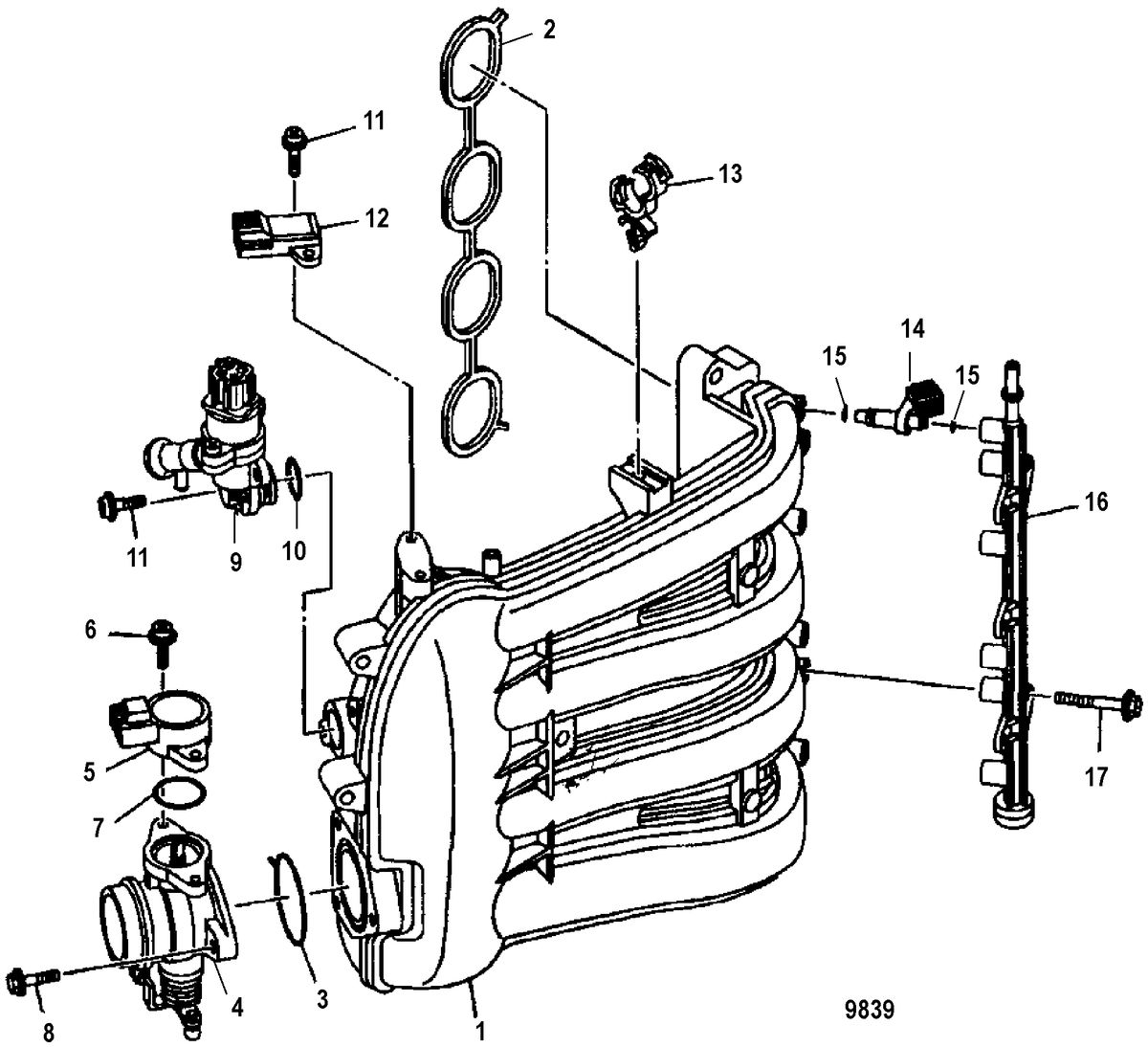 MERCURY/MARINER 75/80/90/100 EFI 4-STROKE Intake