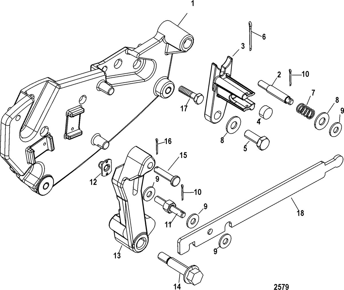 MERCRUISER 4.3L CARB ALPHA/BRAVO Shift Bracket(Bravo)