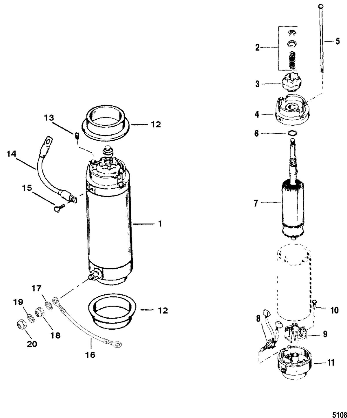 RACE OUTBOARD 2.5L/2.5L OFFSHORE EFI Starter Motor