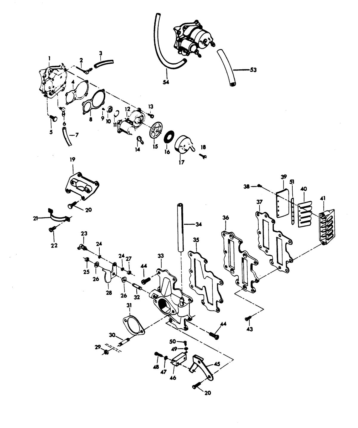 CHRYSLER 140 H.P. CHARGER FUEL PUMP AND REED PLATE