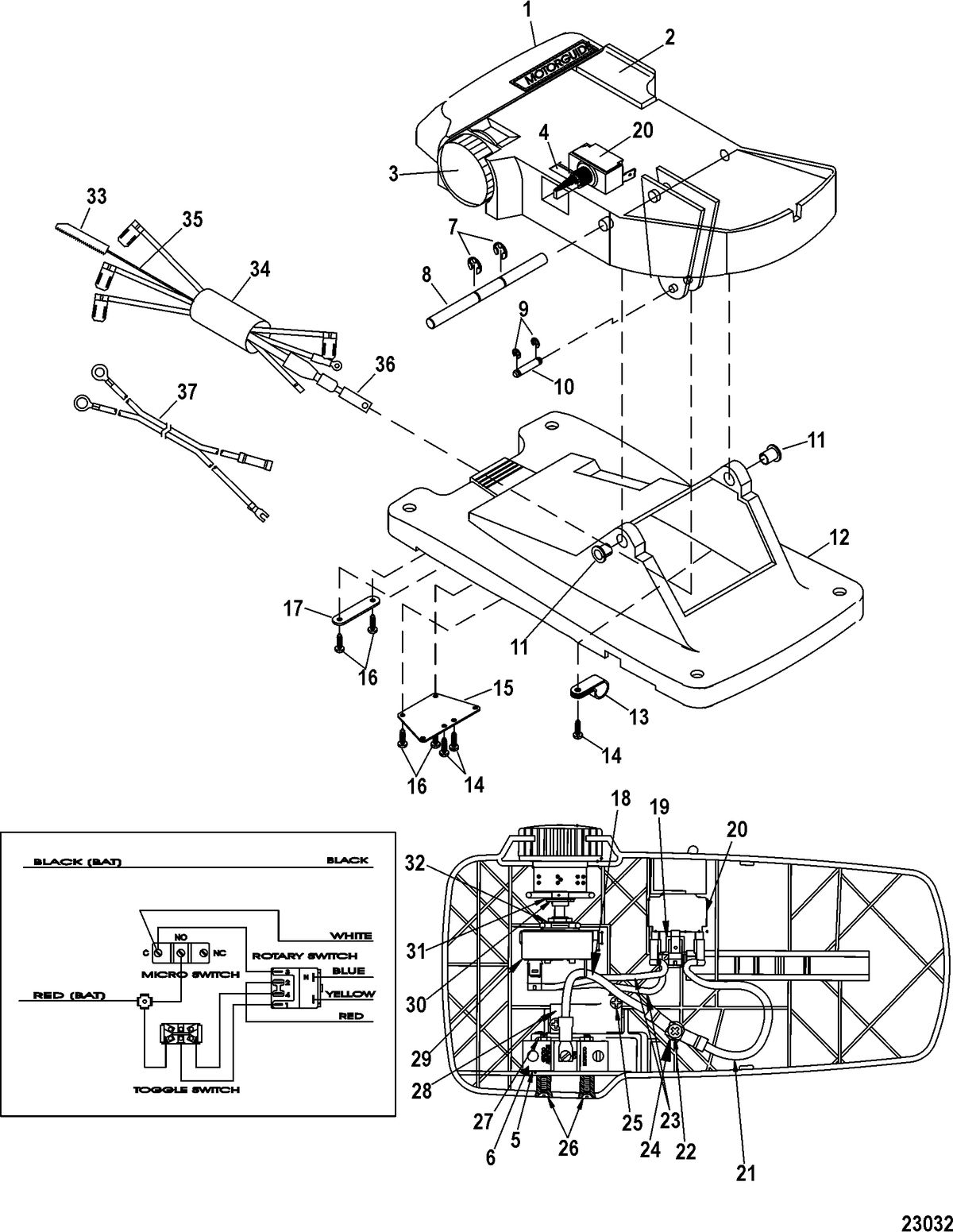 TROLLING MOTOR MOTORGUIDE FRESH WATER SERIES Foot Pedal Assembly(M899722T)